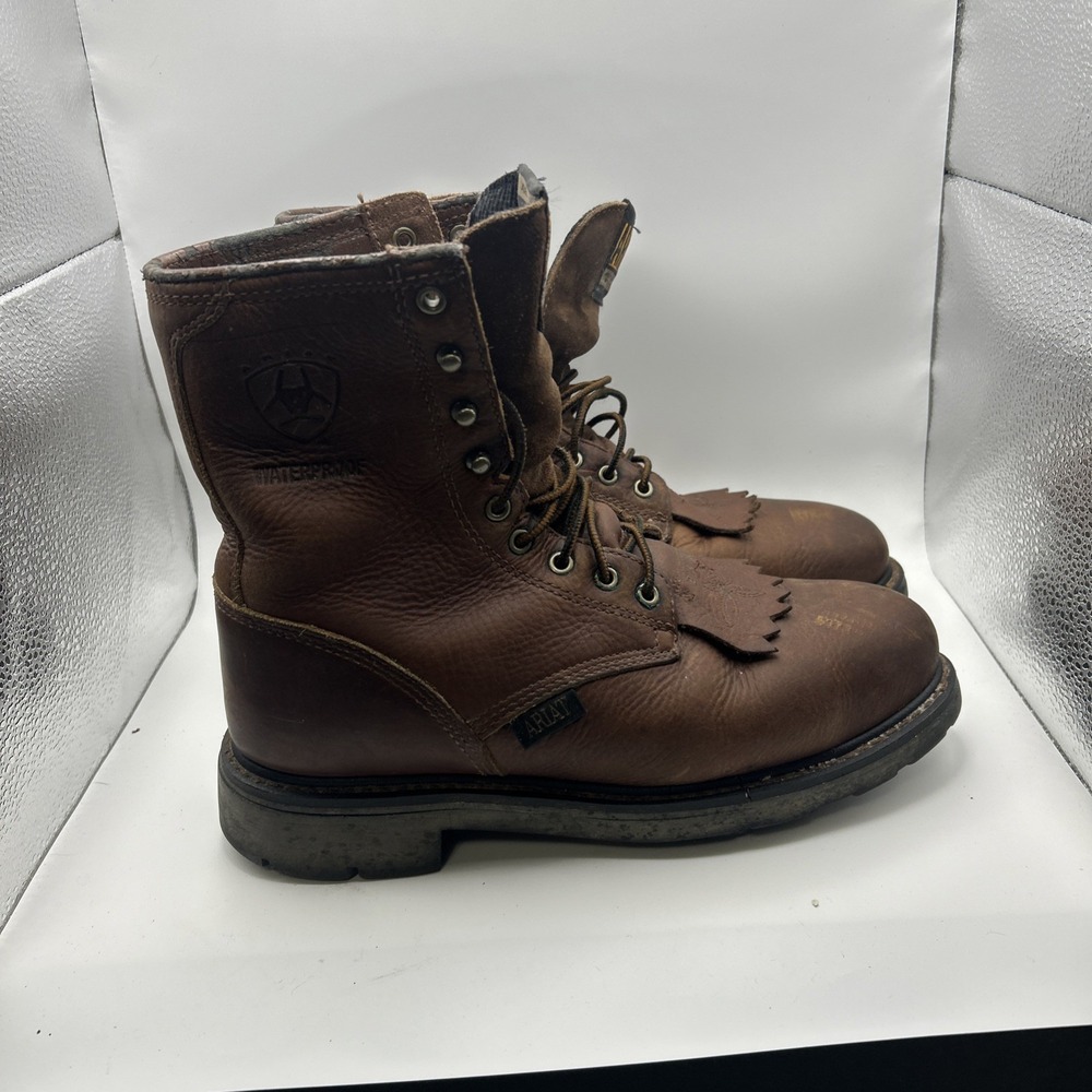 Ariat Cascade 8" Steel Toe Mens Work Boots Brown Leather Lace Up 37000 Sz 7EE